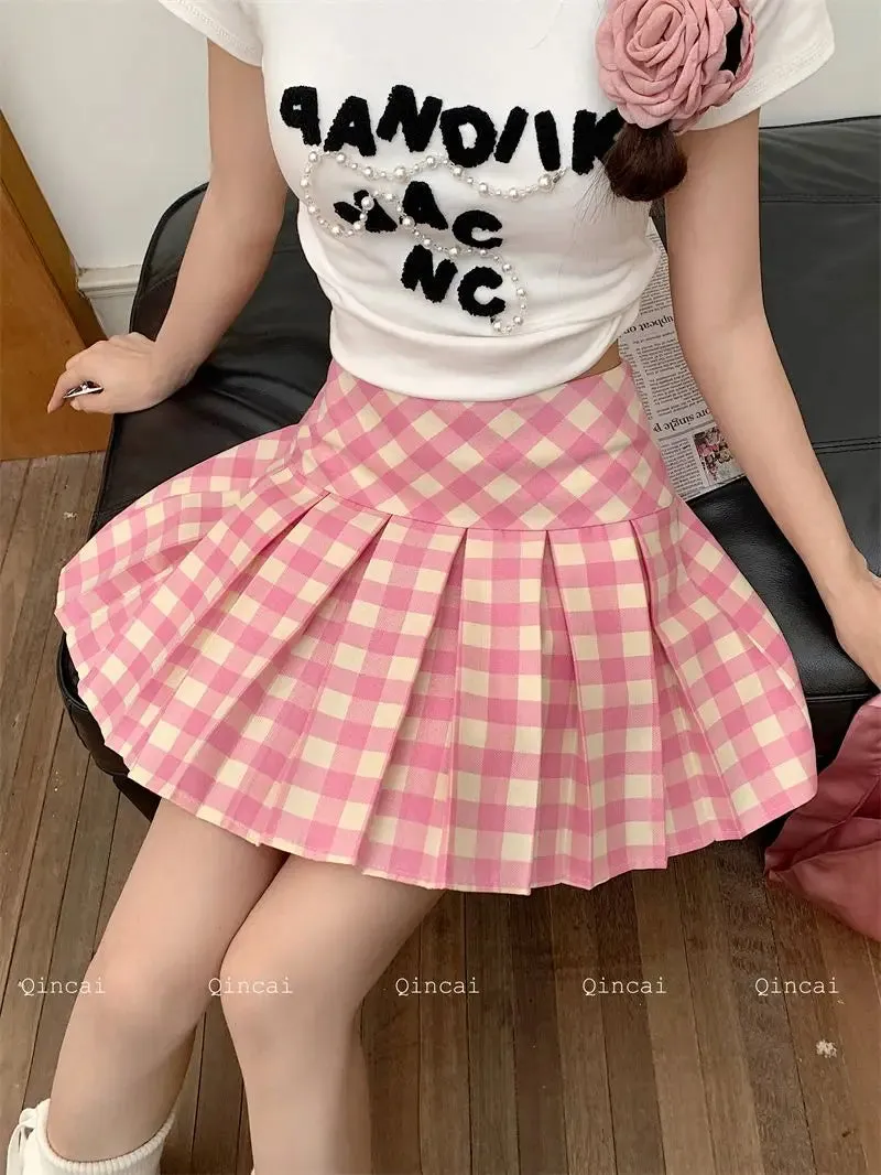 Princess Pink Plaid Skirt