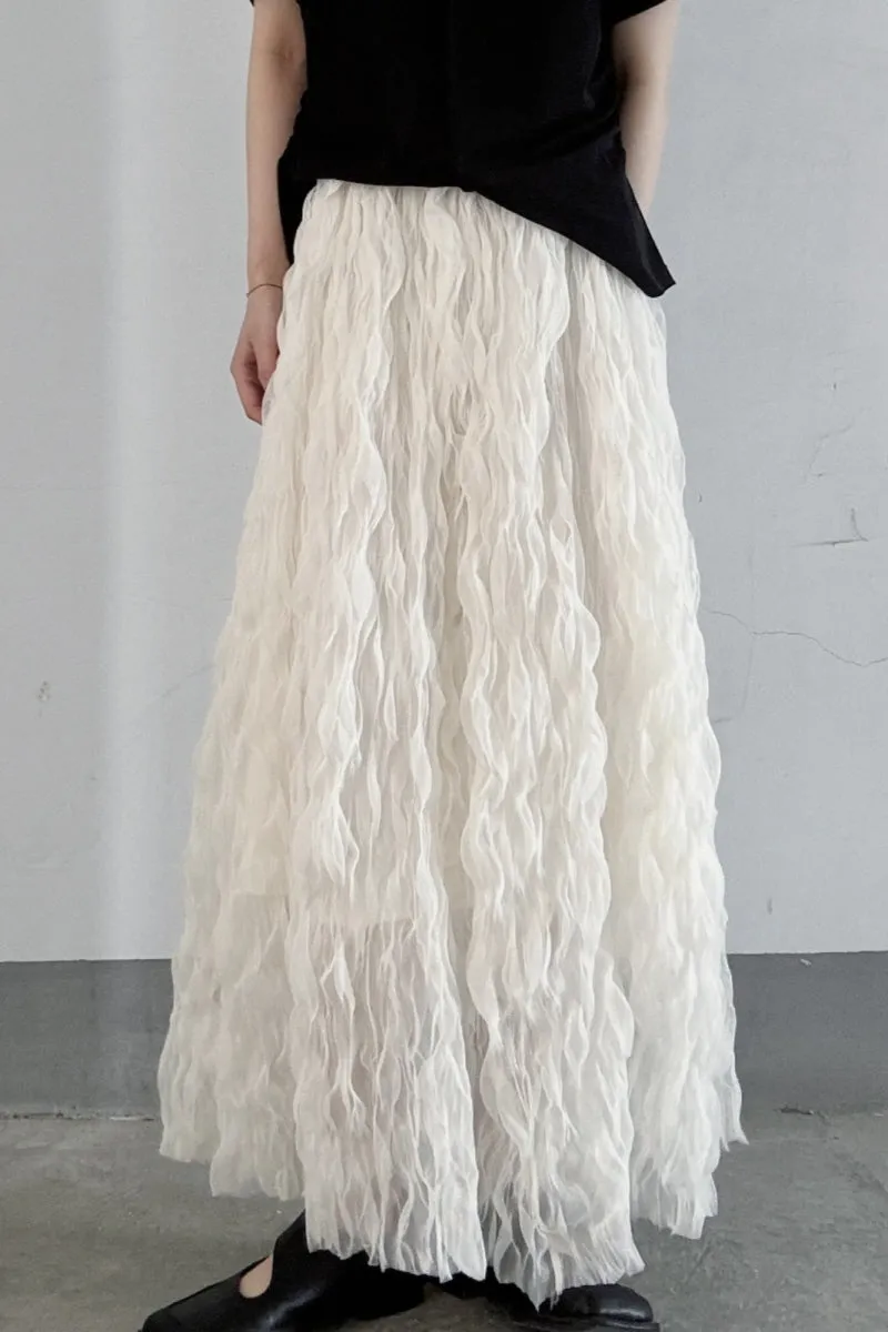 Puffy Gauze Skirt Dark Princess Dream Long Skirt