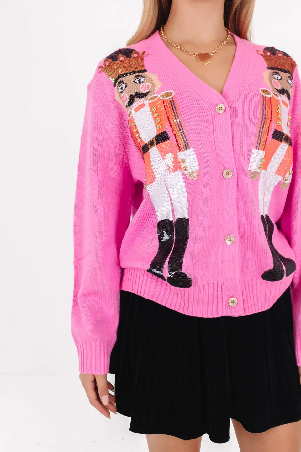 Queen Of Sparkles Nutcracker Cardigan - Pink