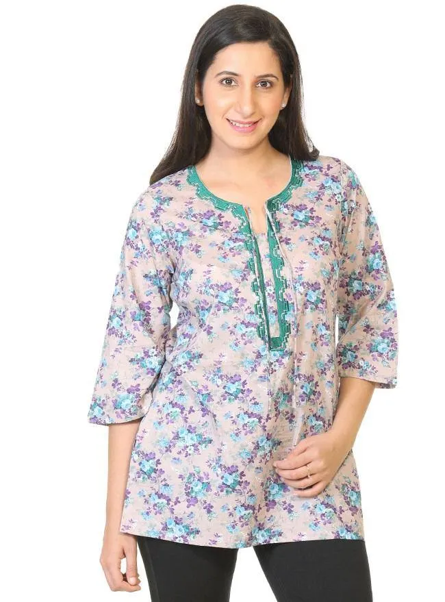 Readymade Embroidered Rayon Kurta