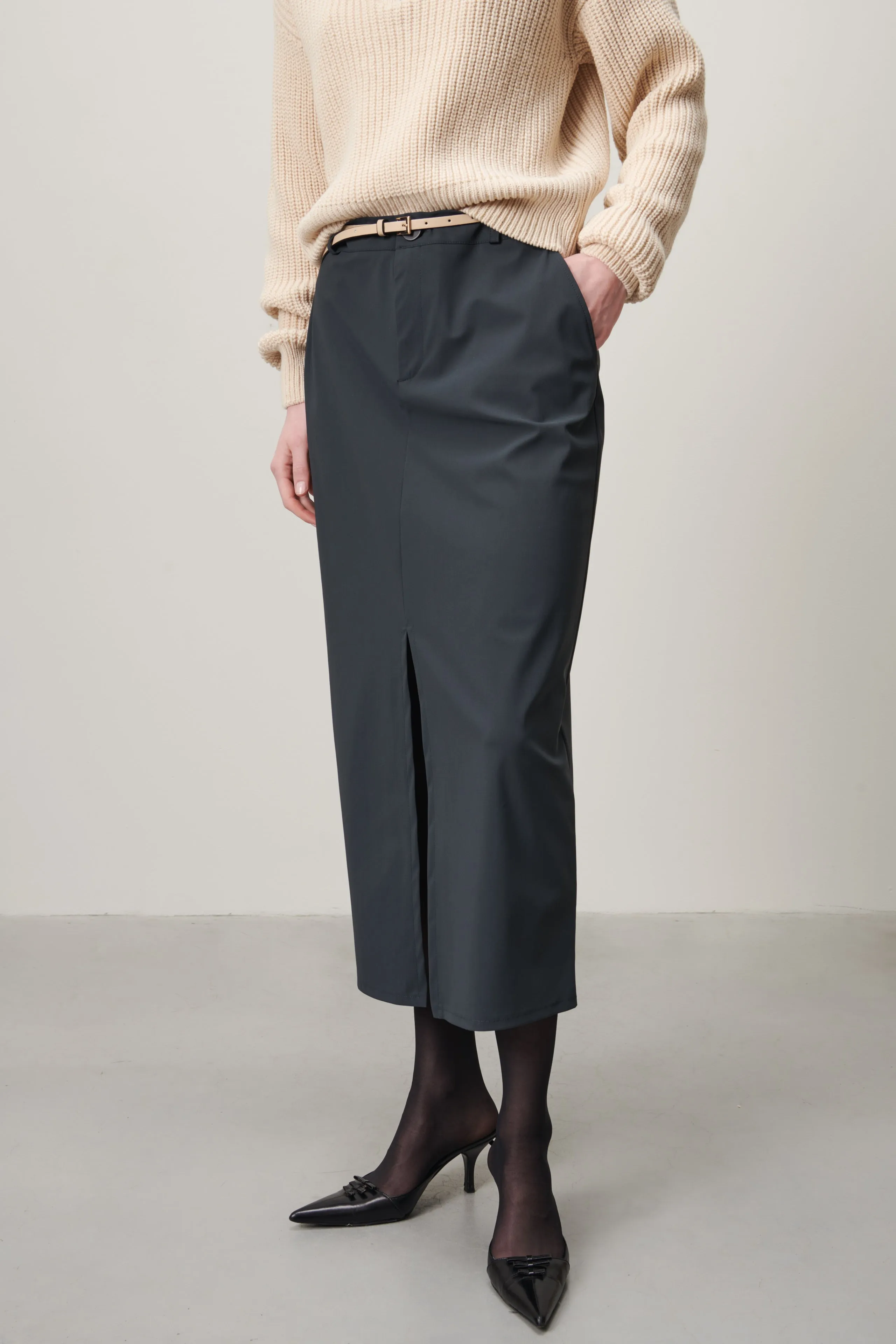 Rill Skirt Technical Jersey | Grey