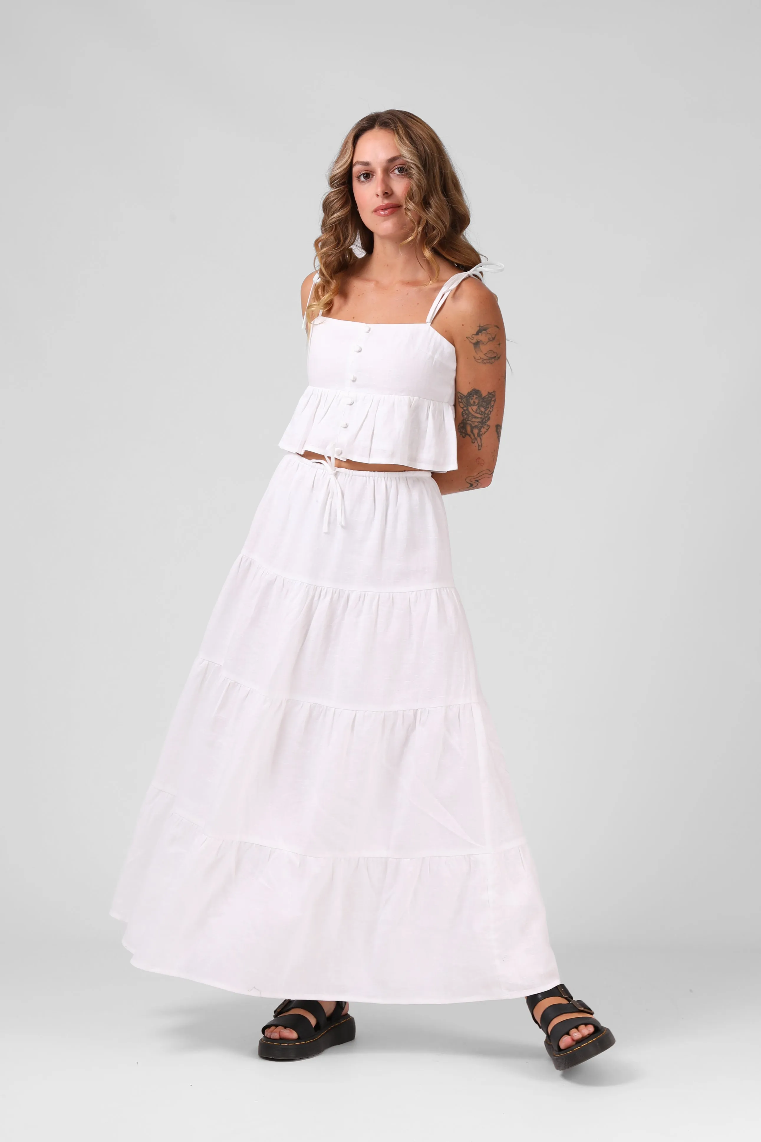 Ruby Maxi Skirt - White