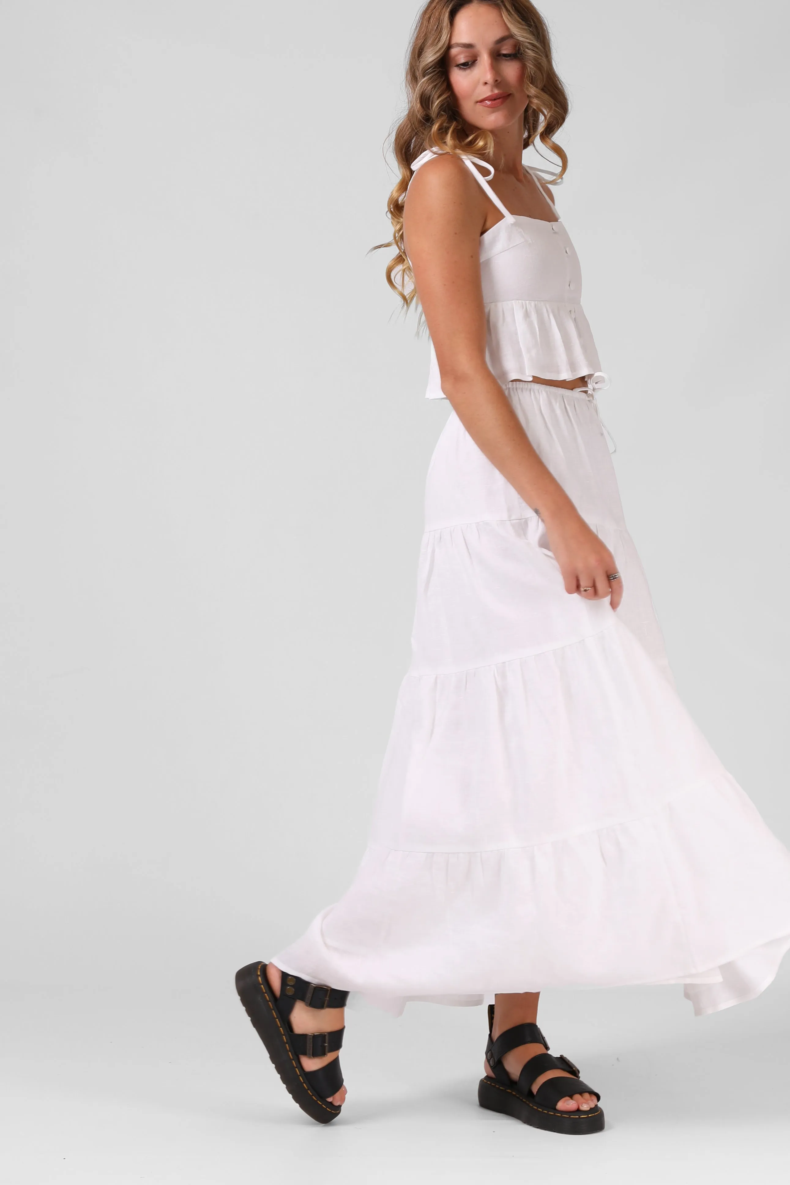 Ruby Maxi Skirt - White