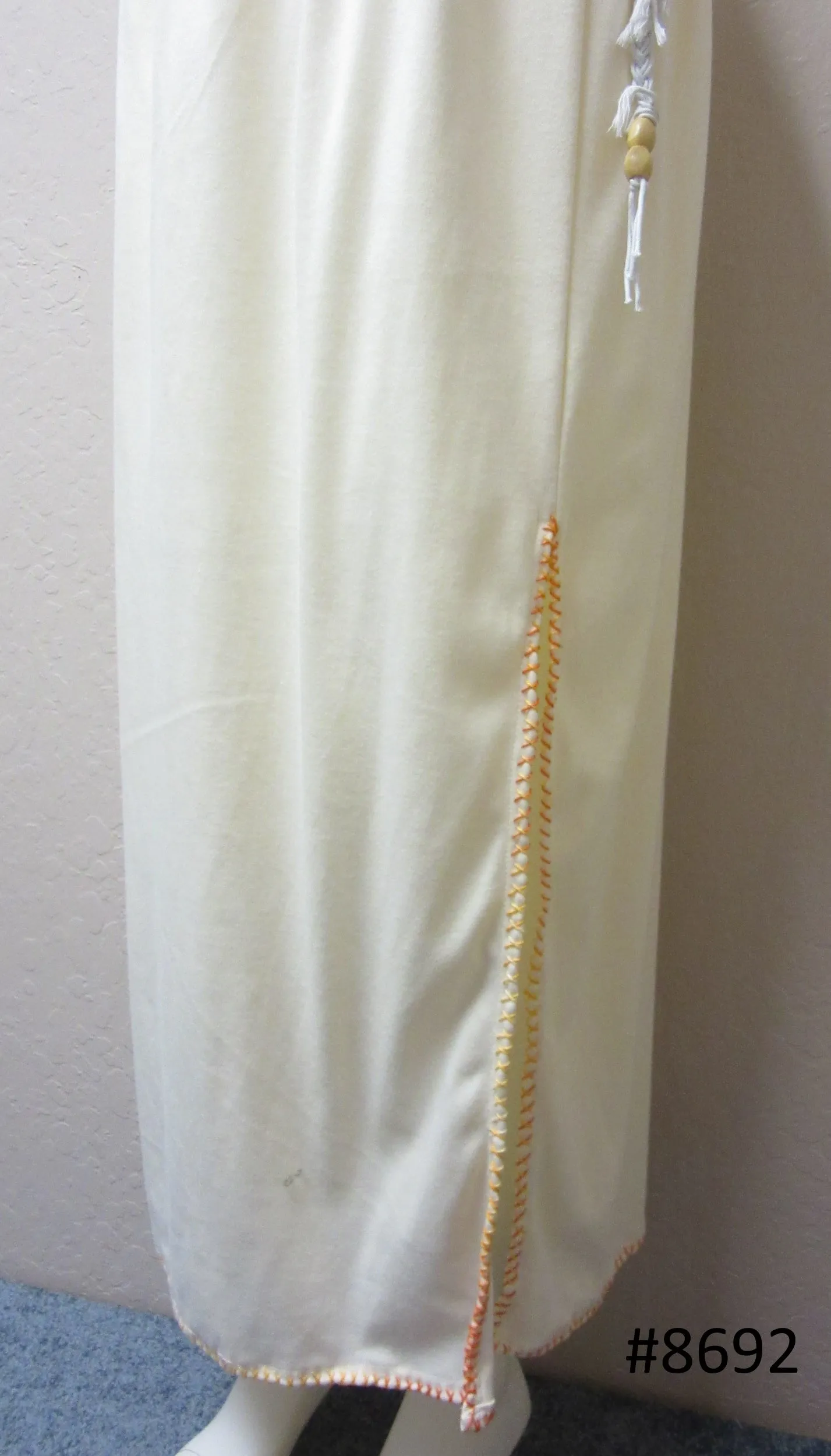 Skirt 6928692 Ivory Cotton Jersey Straight Long Trendy Skirt