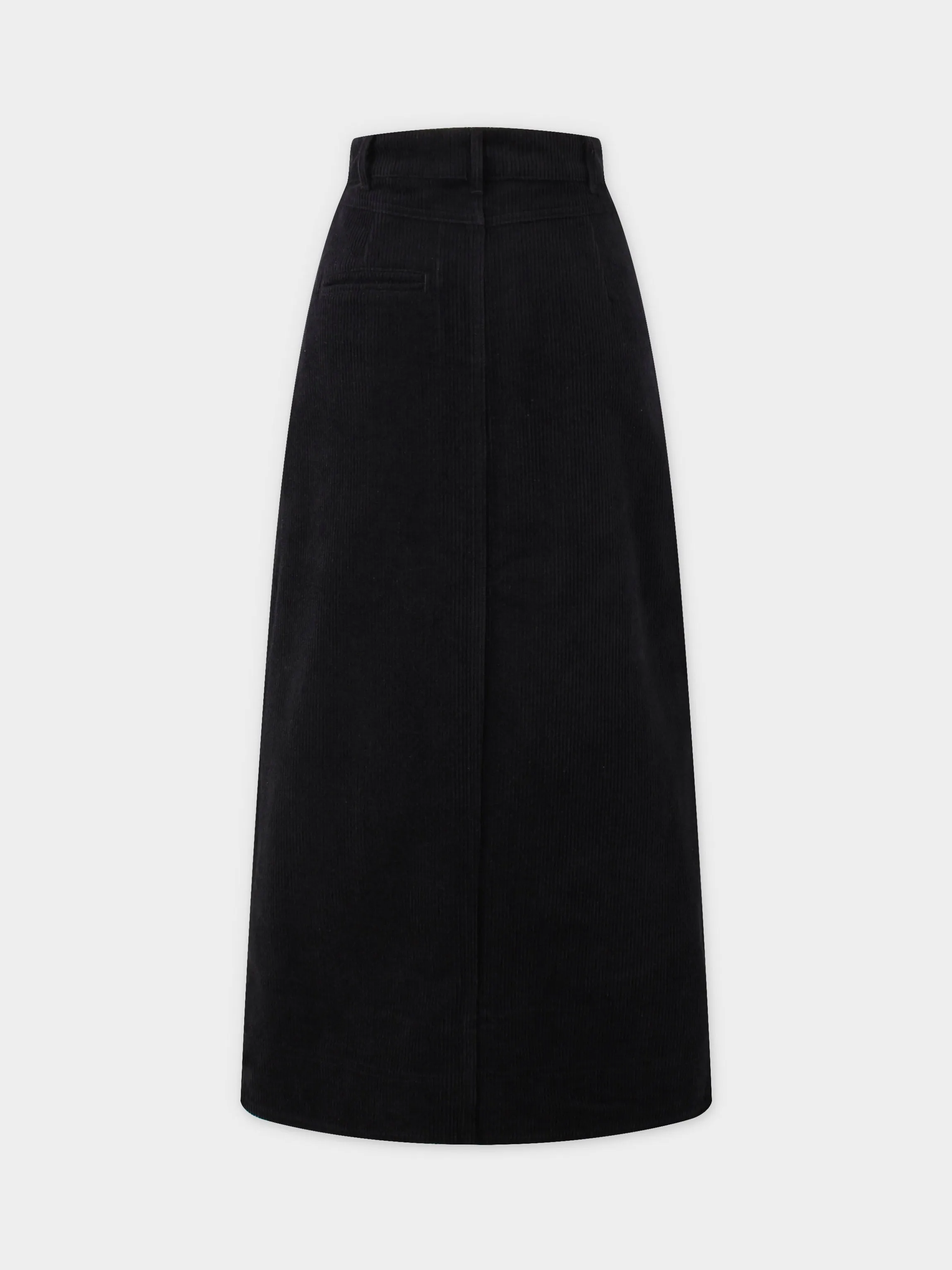 Straight Pocket Skirt-Black