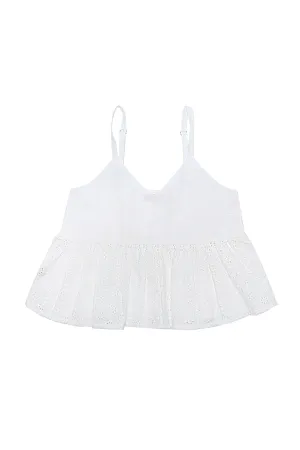 Sunshine Top Eggshell with Cutwork Lace