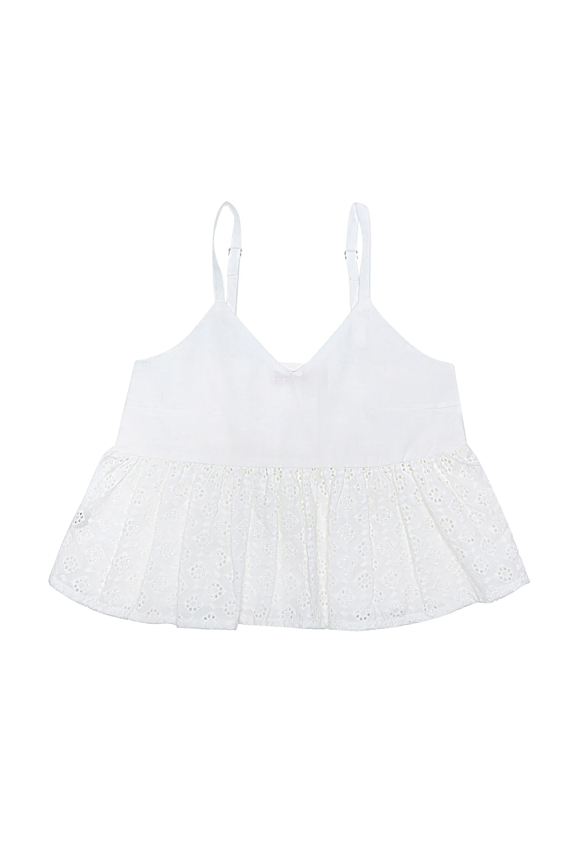 Sunshine Top Eggshell with Cutwork Lace