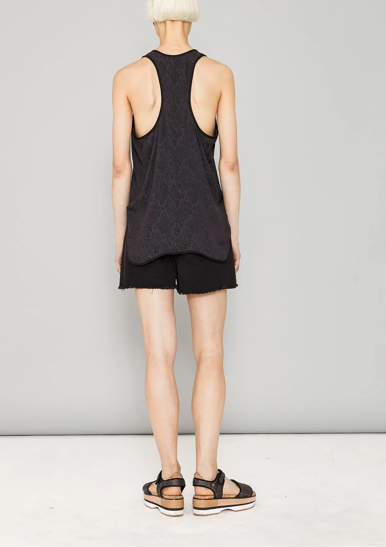 TANK TOP - JACQUARD SATIN black snake