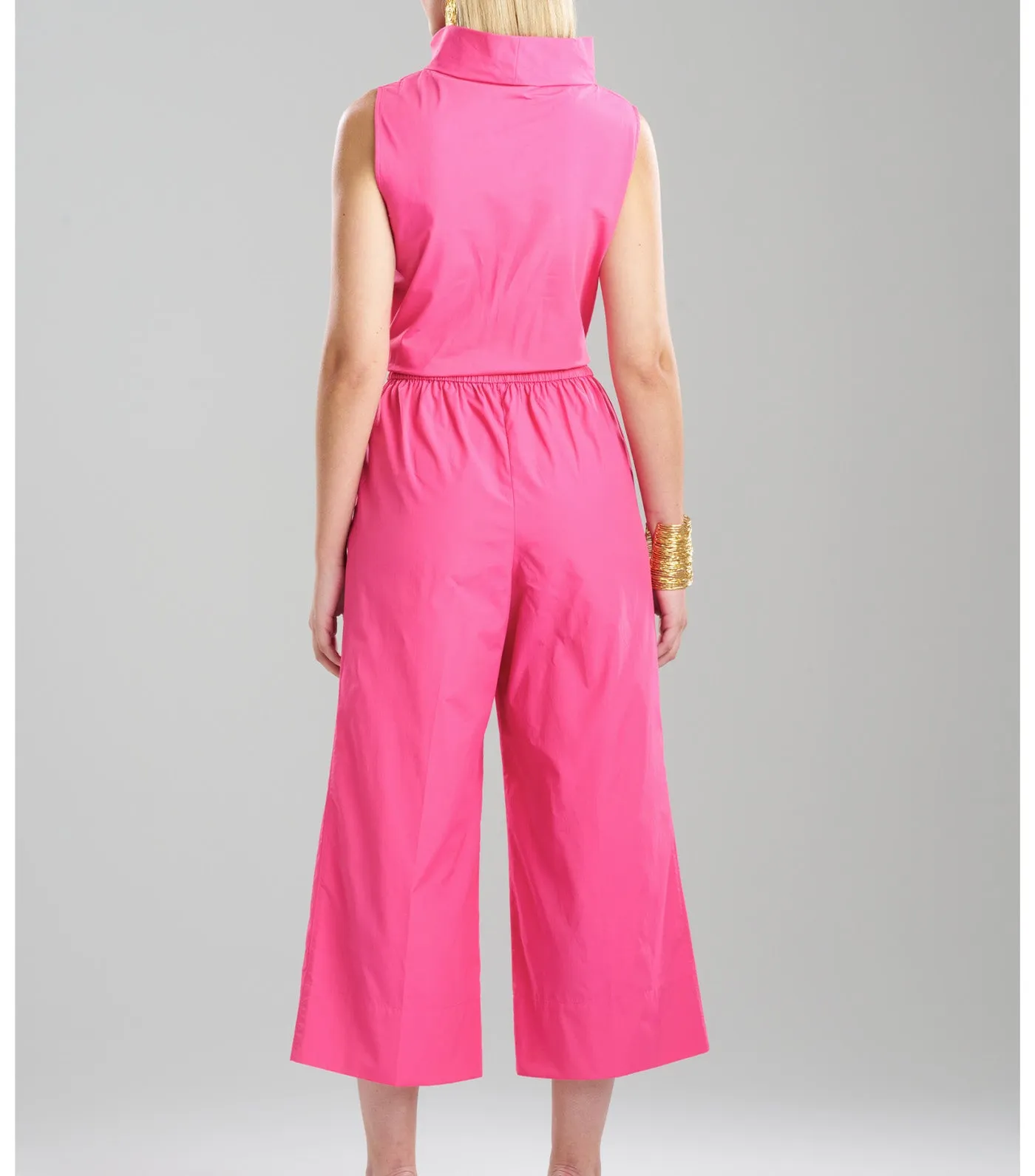 Techno Poplin Cropped Pants Pink