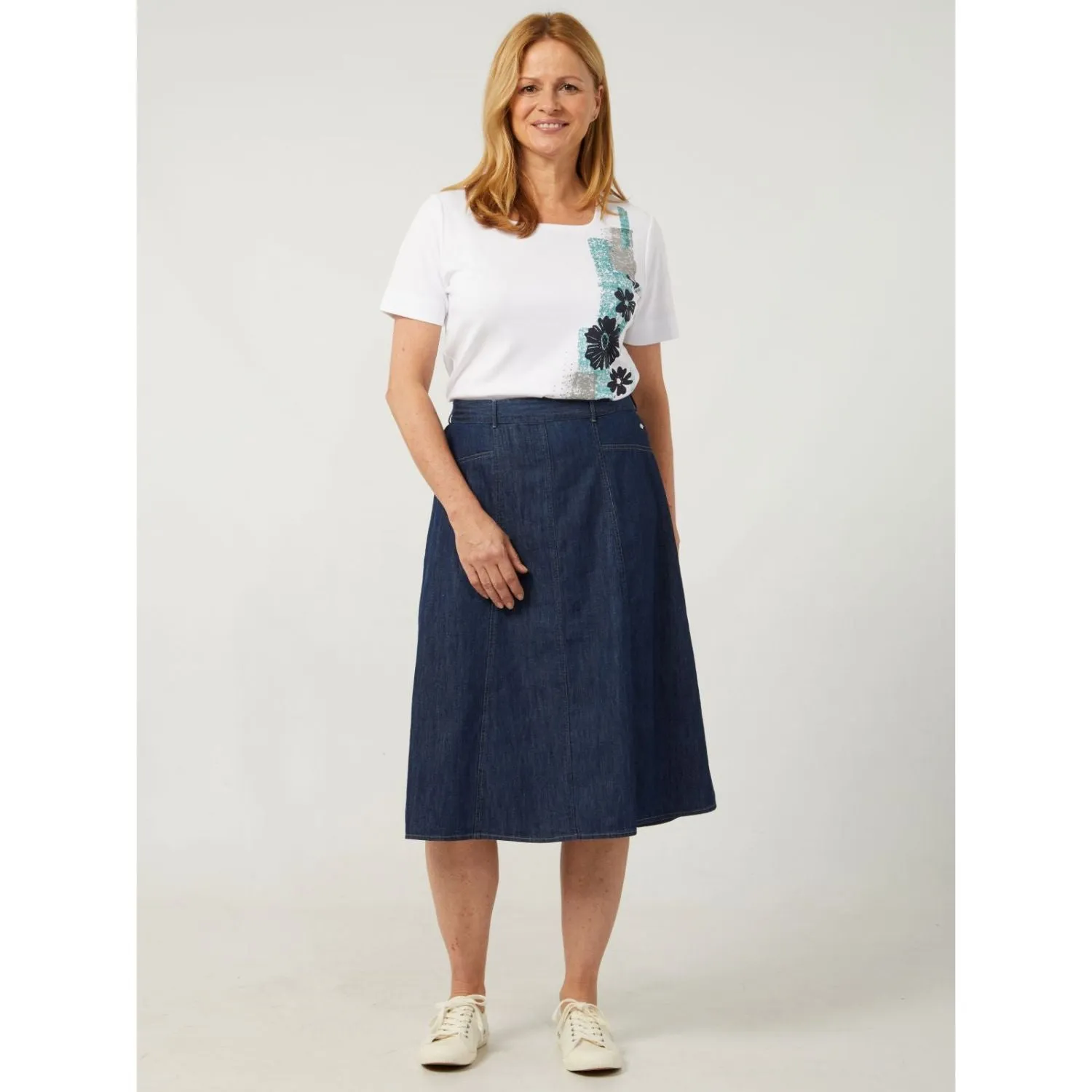 TIGI 14/16 Denim Panel Skirt