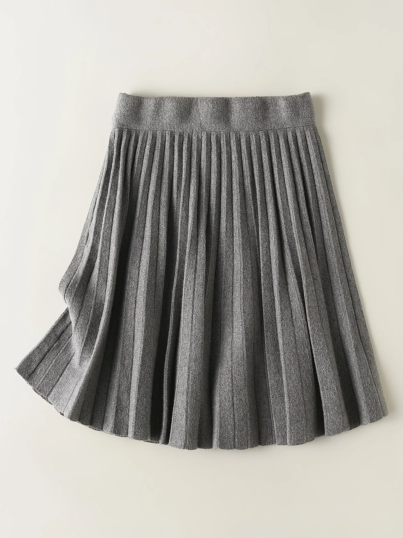 Women's Petite Solid Pleated Stylish Elastic High Waist Casual Every Day Skirts