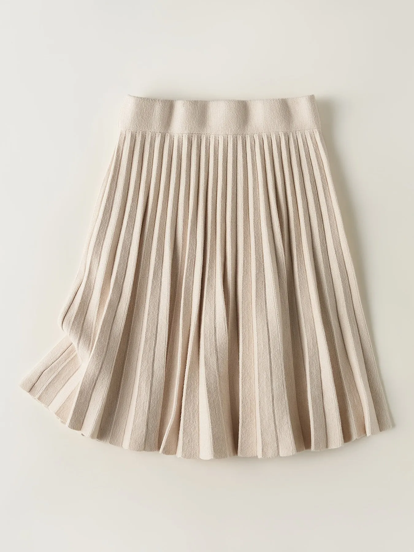 Women's Petite Solid Pleated Stylish Elastic High Waist Casual Every Day Skirts